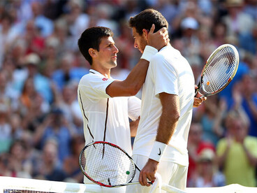 Wimbledon: Djokovic közel ötórás csatában győzött Del Potro ellen