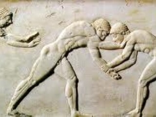 Az ókori Olympiában az olimpián maradásért a birkózók