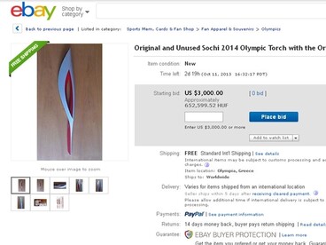 Az interneten kereskednek az olimpiai fáklyákkal