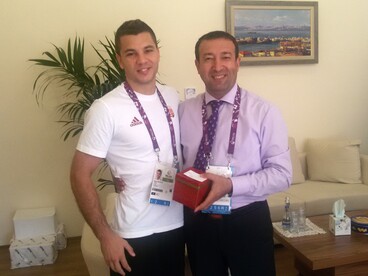 Baku 2015: Bacskai Balázs a sportolói falu polgármesterénél vendégeskedett