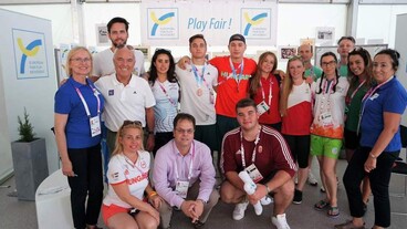 A fair play-elnök sportolókkal találkozott a győri EYOF-on