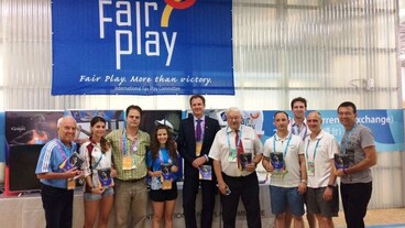Kulcsár Krisztián meglátogatta a fair play-standot az Universiadén
