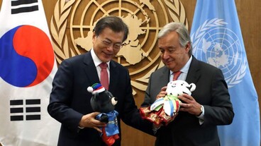 Az ENSZ főtitkára meglátogatta a magyar csapatot Phjongcshangban