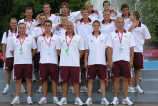 A magyar vízilabda csapat a megnyító előtt