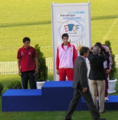 Kállay Dániel az 1500m-es sikfutás eredményhirdetésén