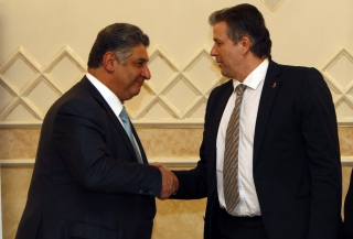 Azad Rahimov, a bakui Európa Játékok szervezőbizottságának alelnöke és Fábián László, a magyar csapat vezetője