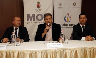 Dr. Simicskó István sportért felelős államtitkár, Fábián László és dr. Bartha Csaba