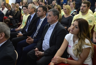 Magyar Zoltán MOB-alelnök, a Nemzet Sportolója és Kozmann György, sportért felelős helyettes államtitkár