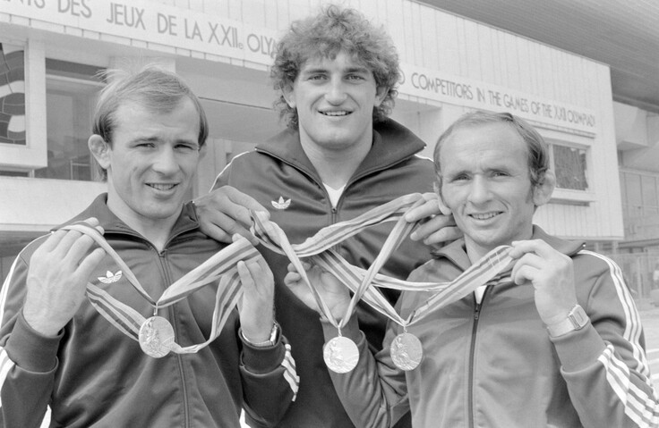 Sport - Moszkvai olimpia - Érmes kötöttfogású birkózók