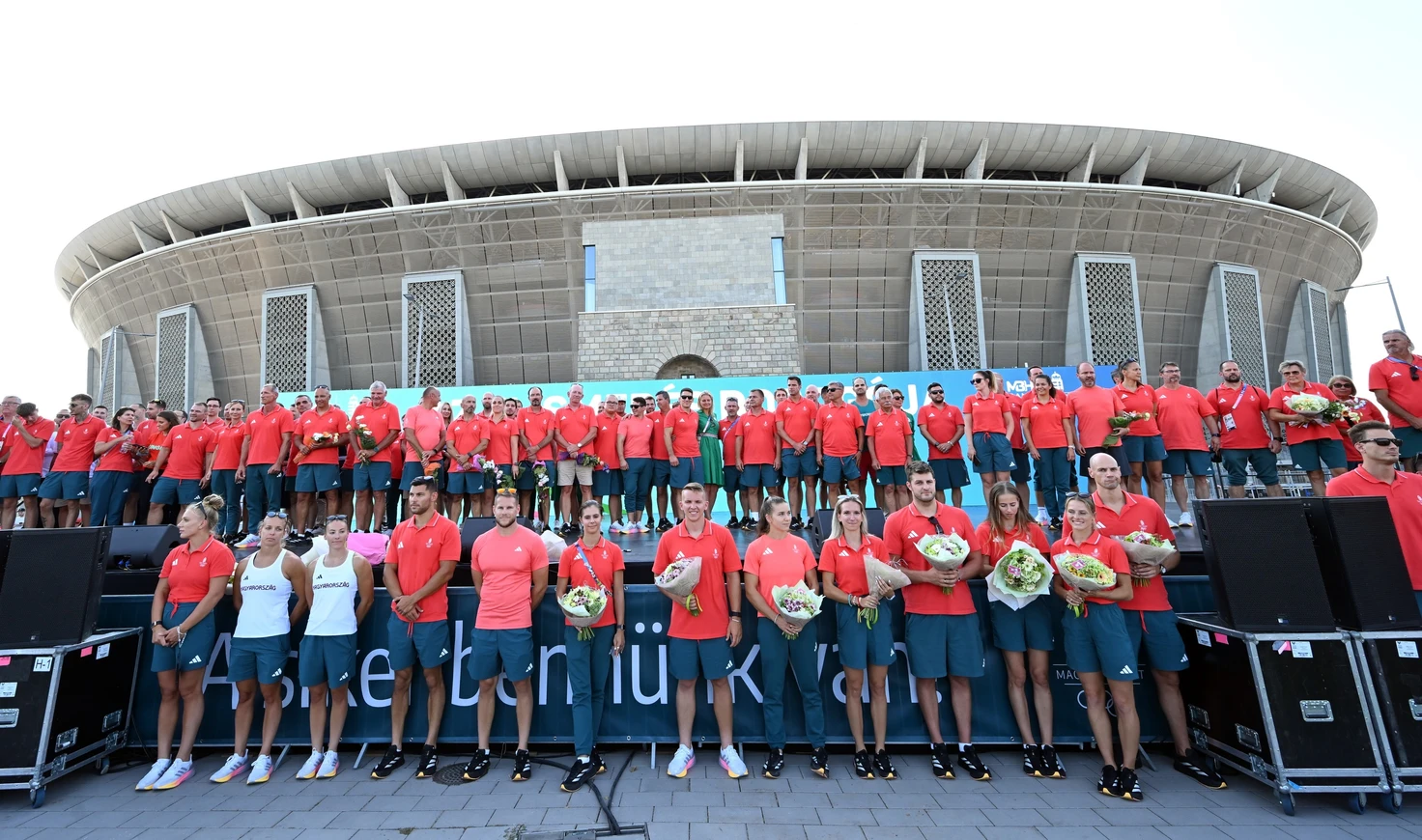 A Magyar Olimpiai Csapat köszöntése a Puskás Szoborkertben (2024.08.12.)